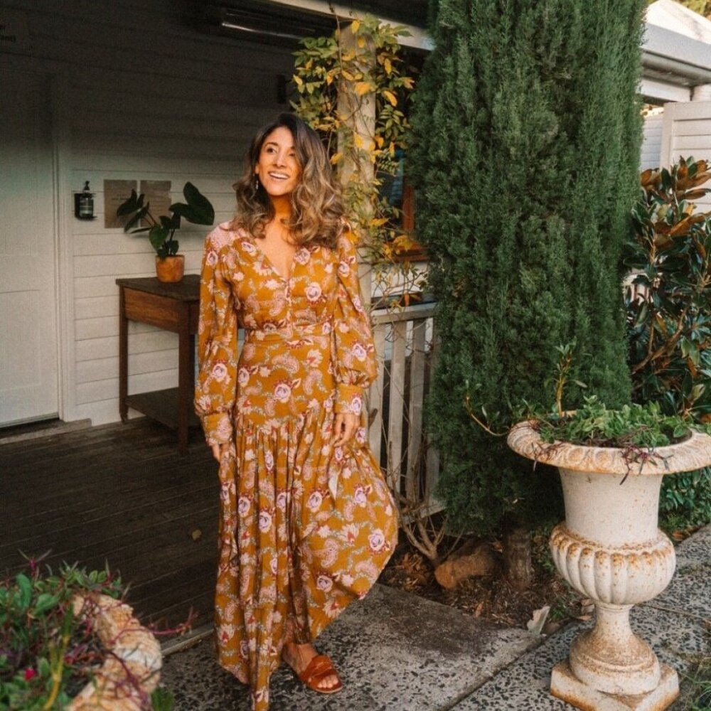 PALMA AUSTRALIA Elsie Long Sleeve Tiered Maxi Dress R$300 - Picture 3 of 9